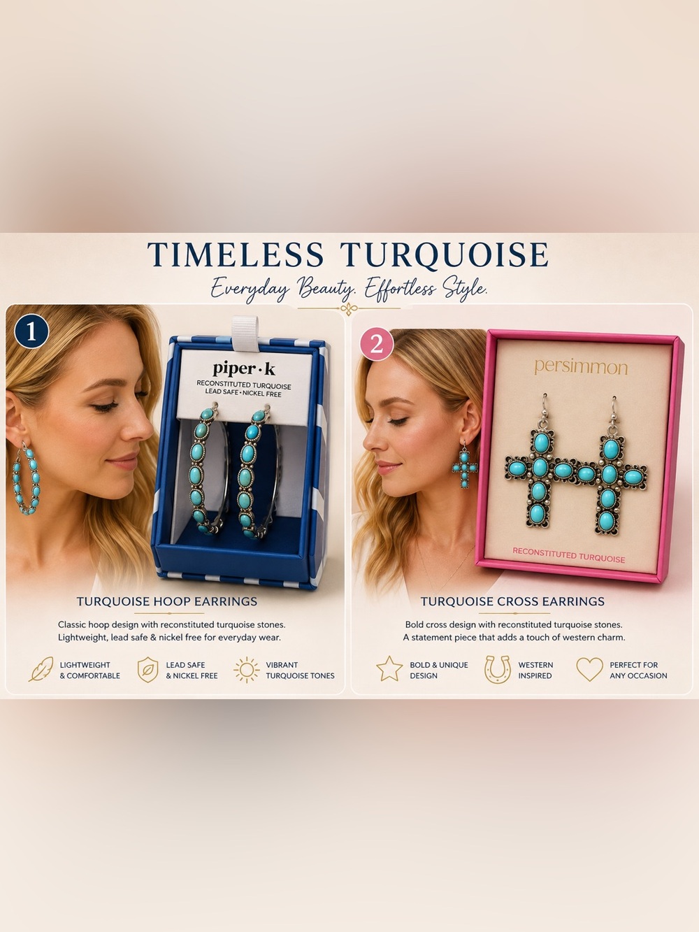 Pick your Turquoise Stone Earrings in Blue and Silver